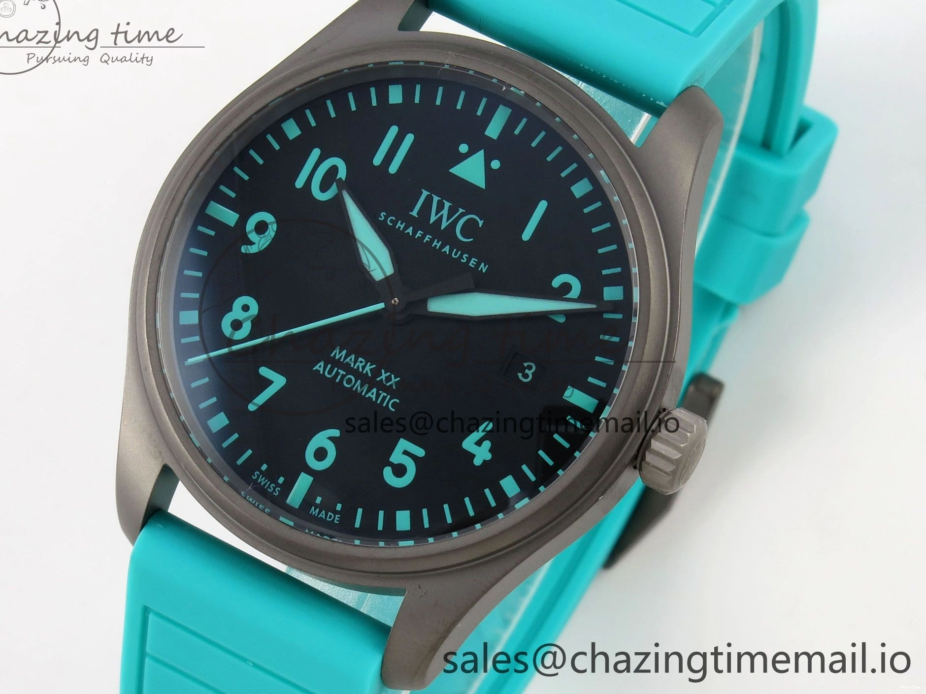 MIROTIME 0109 Pilot Mark XX BLSF 1:1 Best Edition Black Blue Dial on Blue Rubber Strap MIYOTA Sleek 6989